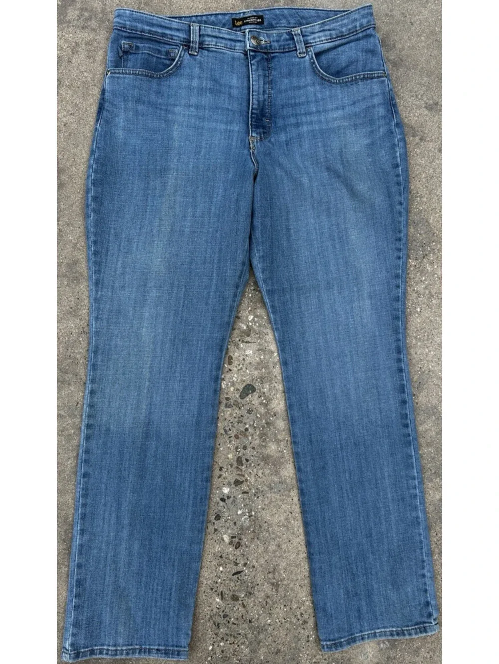 Lee Relaxed Fit Straight Leg Jean High Rise Instantly Slims Stretch Size 33Wx30L